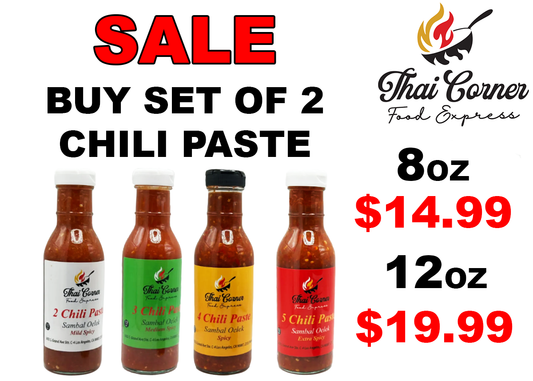 Thai Corner Food Express Chili Paste Sambal Oelek Set Of 2 Bottles
